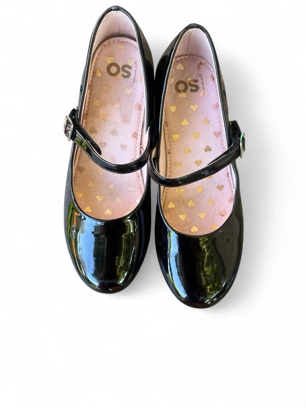 Kohl's Black Patent Mary Jane Shoes with Heart Lining